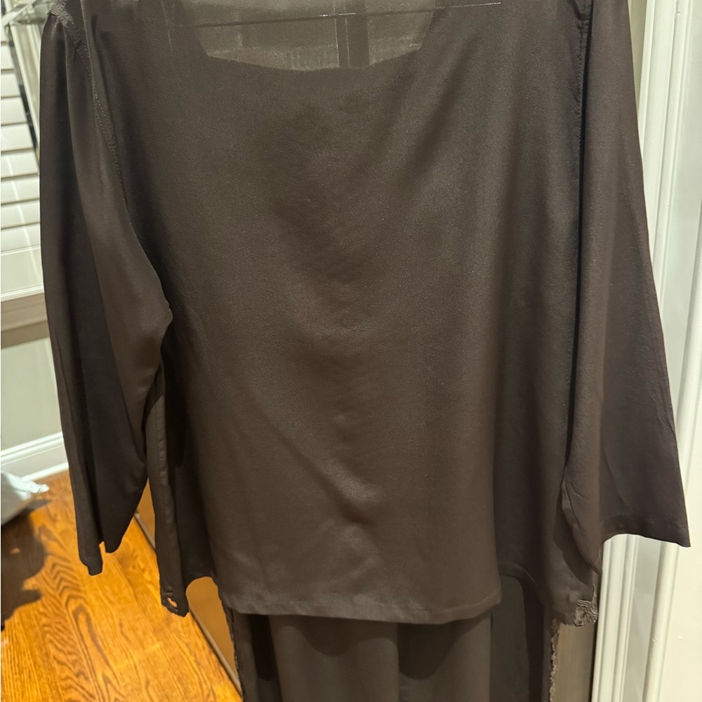 Sheer Black Long Sleeve Top and pants set